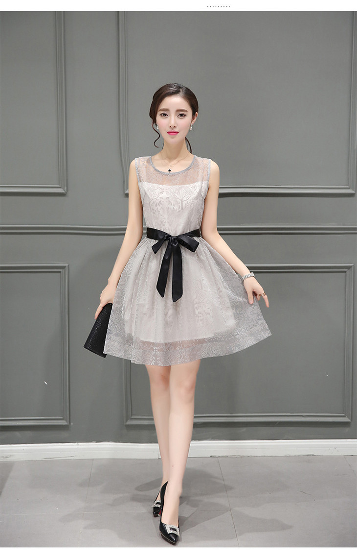 120a小香风欧根纱连衣裙(不予退换)