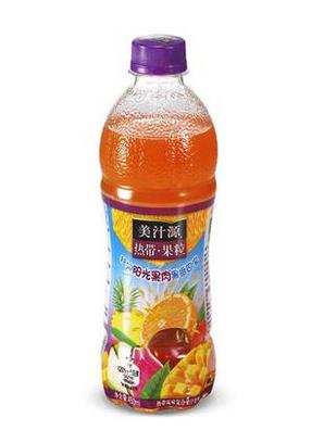 美汁源果粒橙熱帶果粒 450ml/瓶 可口可樂公司產品