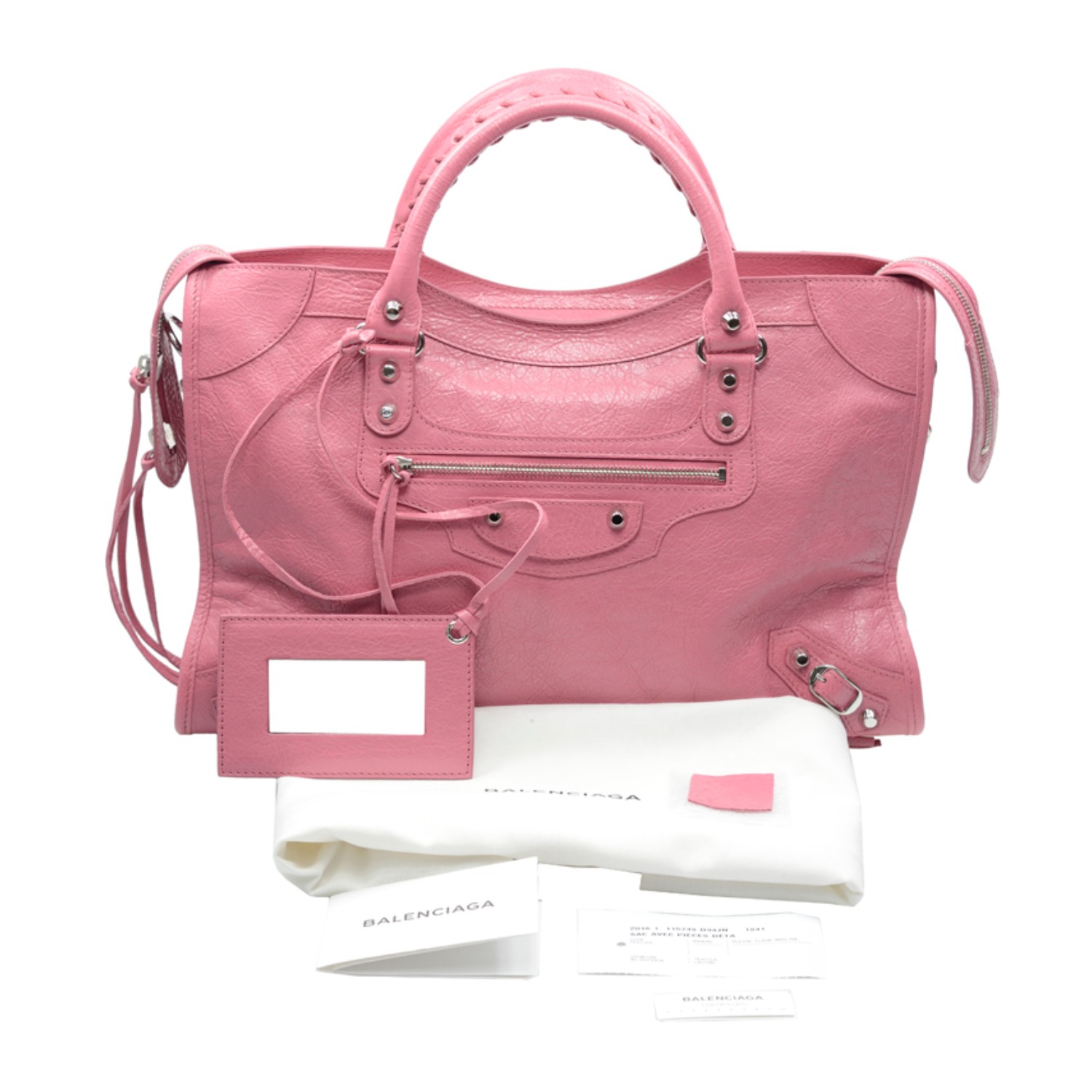 balenciaga女士羊皮粉红色手提包