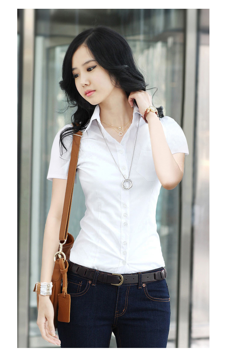 白衬衫 女夏 短袖修身职业装胖mm大码女装半袖工装正装2016新款