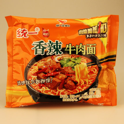 统一100方便面香辣牛肉面100g