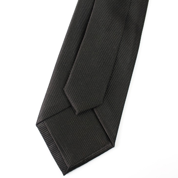 真丝七褶纯手工商务男士8cm领带 纯黑色