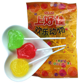 【上好佳】 80g欢乐动物棒棒糖 儿童休闲食品