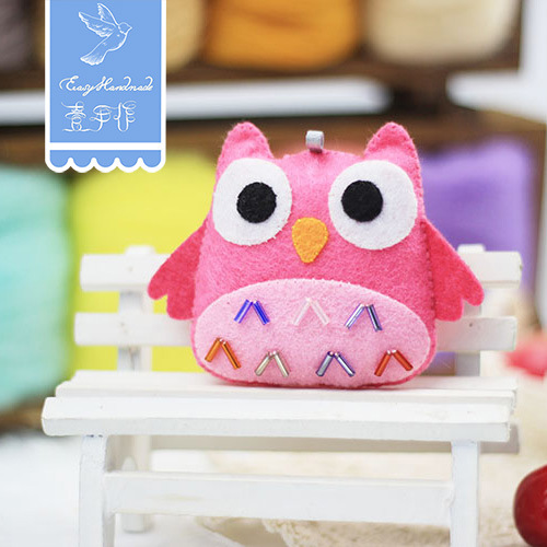 壹手作【猫头鹰挂饰】免剪裁不织布材料包diy手工玩具