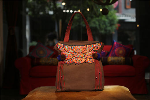 山谷居民品牌时尚苗绣单肩包/手提包 - 骊歌 商品图0