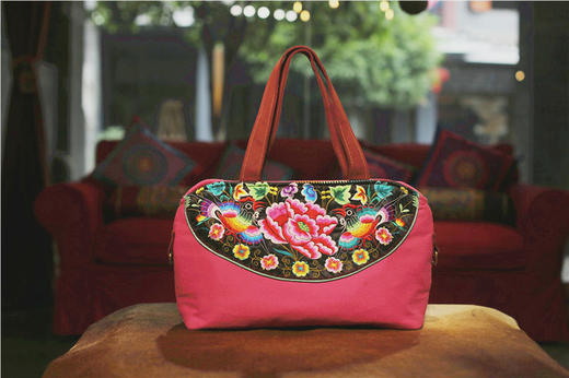山谷居民品牌时尚苗绣单肩包/手提包 - 花海 商品图0