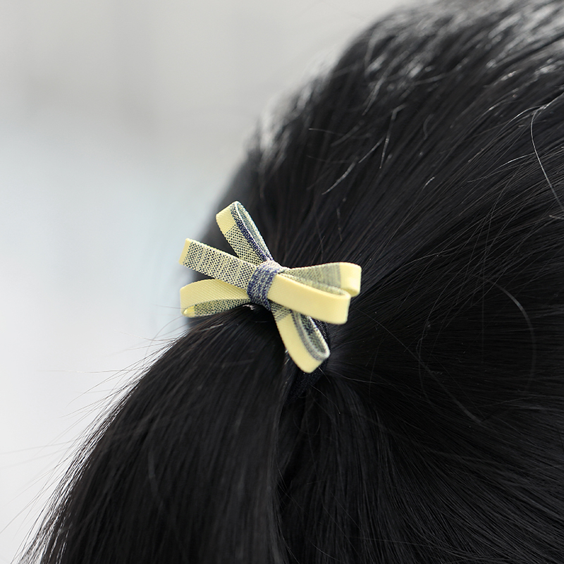 可爱复古格子发圈 棉麻森系绑头发橡皮筋 可爱结实耐用头绳发绳