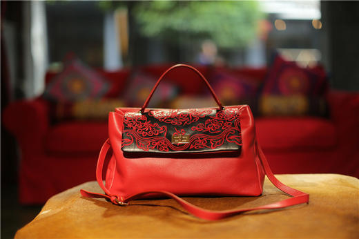 山谷居民品牌时尚苗绣单肩包/手提包 - 海韵 商品图2