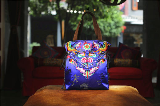 山谷居民品牌时尚苗绣单肩包/手提包 - 绣连天 商品图0