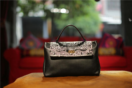 山谷居民品牌时尚苗绣单肩包/手提包 - 海韵 商品图4