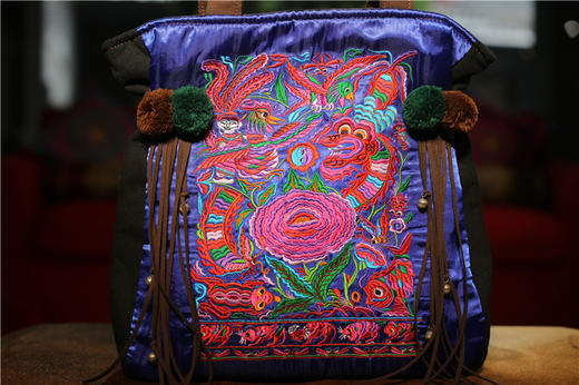 山谷居民品牌时尚苗绣单肩包/手提包 - 游龙戏凤 商品图4