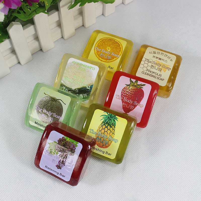 【香皂】韩国方形水果精油皂 洁面美容润肤皂 洗脸香皂 100g
