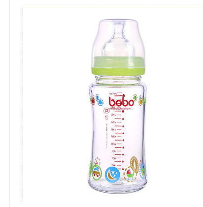 bobo/乐儿宝 流线型欧洲进口玻璃奶瓶 240ml 宽口径中流量