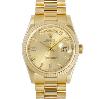 劳力士rolex-星期日历型18k包金 奢华钻表m18238