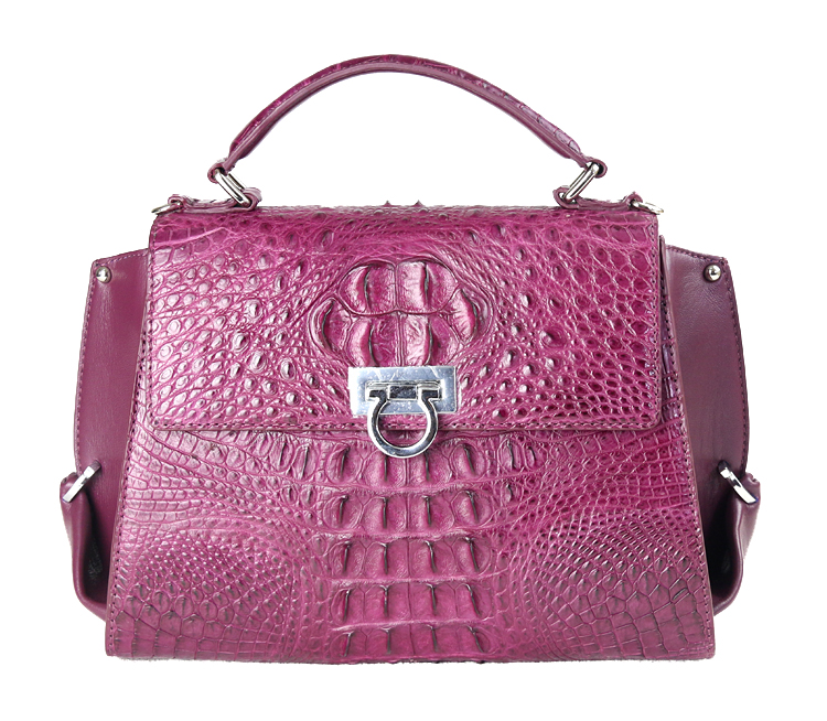 盘古堂皮具 鳄鱼皮时尚女款手拎包 保真鳄鱼皮具