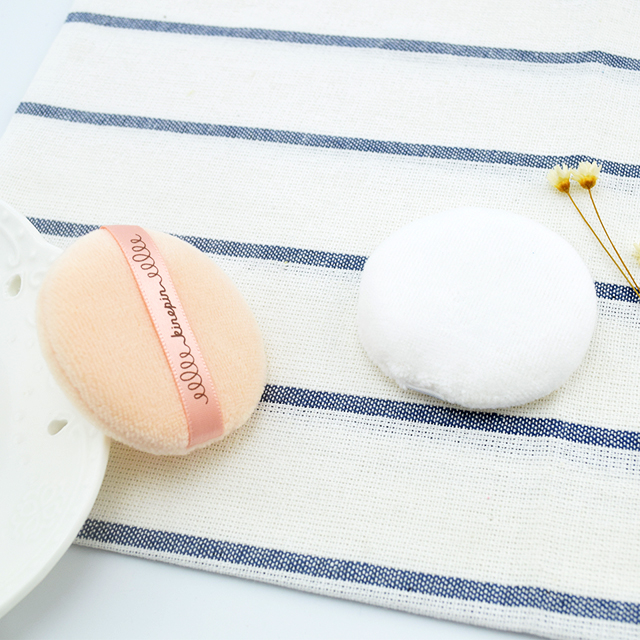 今之逸品棉绒干粉扑j0605两个装散粉粉扑缎带设计粉饼粉扑