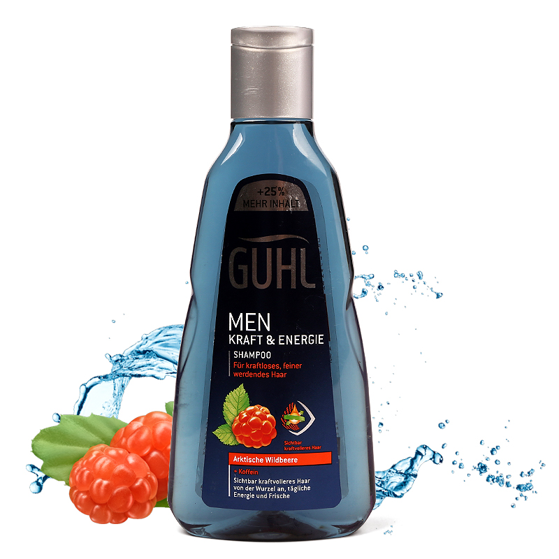 德国guhl野生浆果咖啡因浓缩洗发水250ml男士专用