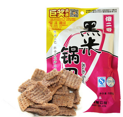傻二哥 黑米锅巴100g番茄味