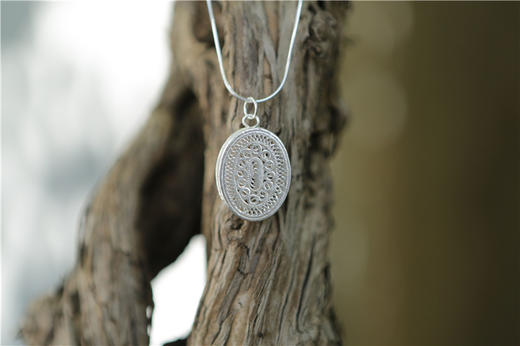 山谷居民品牌手工拉丝素银吊坠/不含链 - 小时光 商品图2