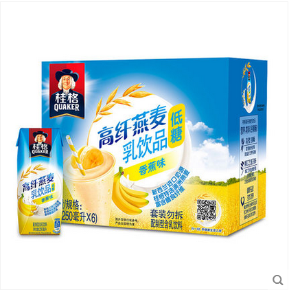 百事桂格高纤早餐香蕉味燕麦乳燕麦乳饮品250ml*6
