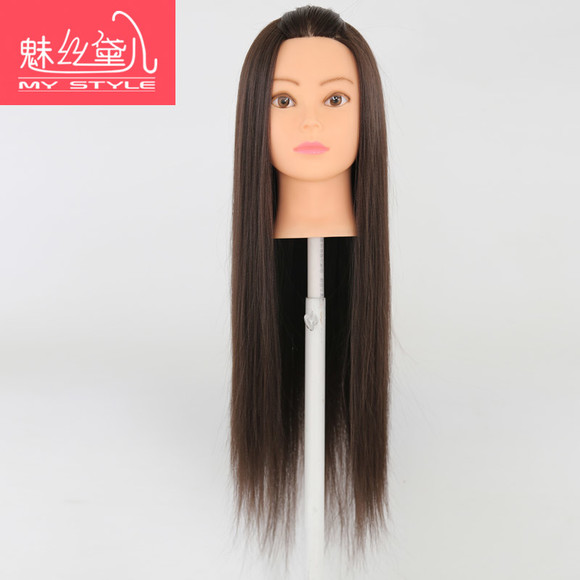 魅丝黛儿高温丝盘发练习假发头模盘发假人头化妆编发模型美发头模