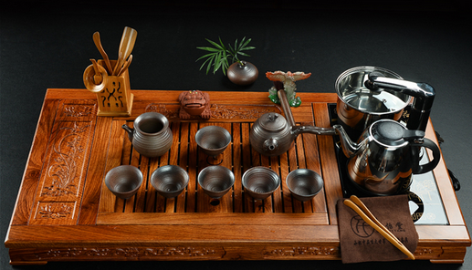 黄花梨功夫茶具套装
