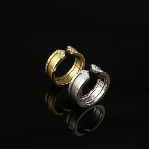 卡地亚Cartier铂金、黄金镶钻戒指 商品图0