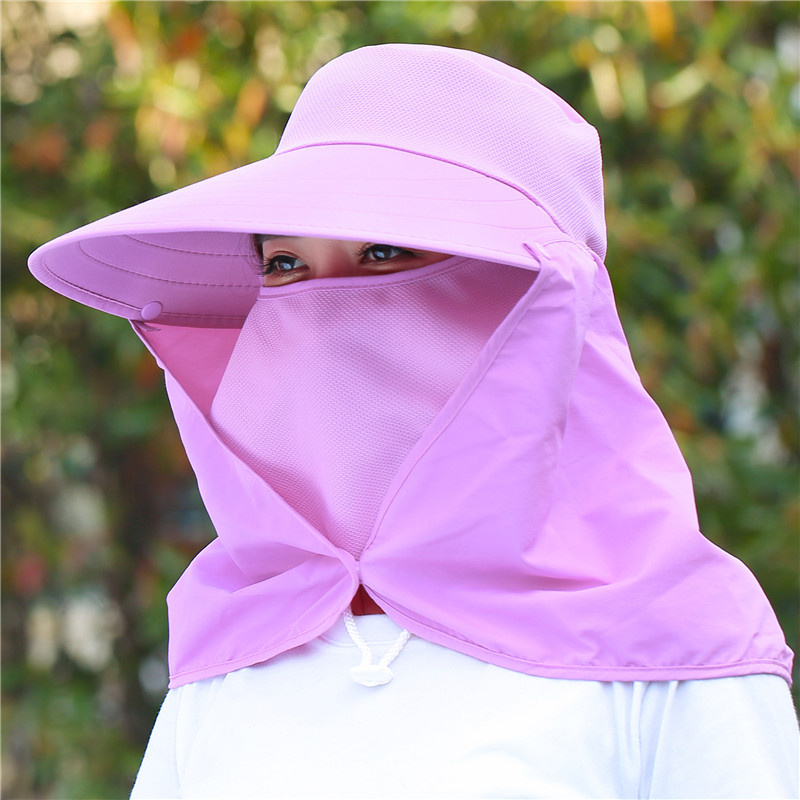 包邮帽子女遮阳防紫外线防晒帽遮脸帽太阳帽户外工作骑车帽采茶帽