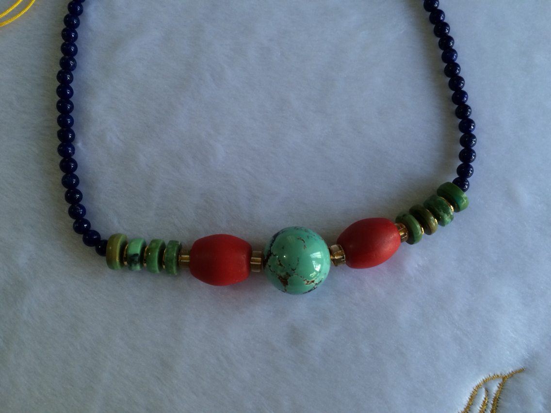 国庆特卖 原创松石雪巴青金项链