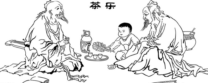 小朋友泡茶简笔画图片