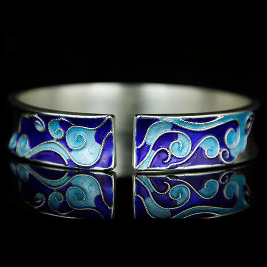 云南珐琅银饰手镯 民族金属艺术大师过鹏儒作品 商品图0