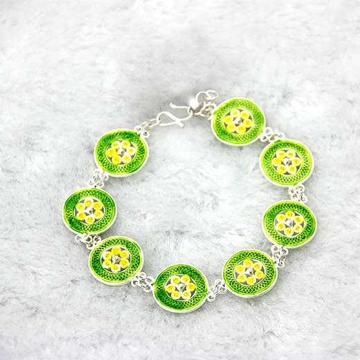 云南珐琅银饰手镯 民族金属艺术大师过鹏儒作品 商品图3