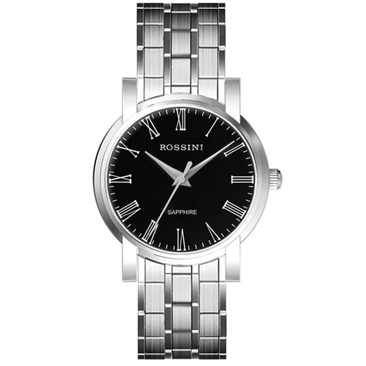 罗西尼 进口机芯精钢质感精英风尚不锈钢石英表(男·女款)