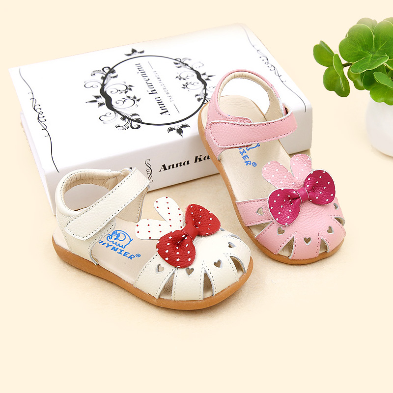 菲尼尔夏季女童公主鞋包头凉鞋粉色小宝宝鞋1-3-5岁韩版儿童鞋子