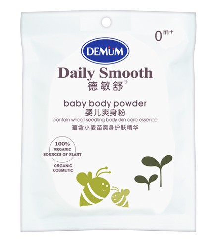 德敏舒婴儿爽身粉补充装60g (蕴含小麦苗护肤精华)含粉扑