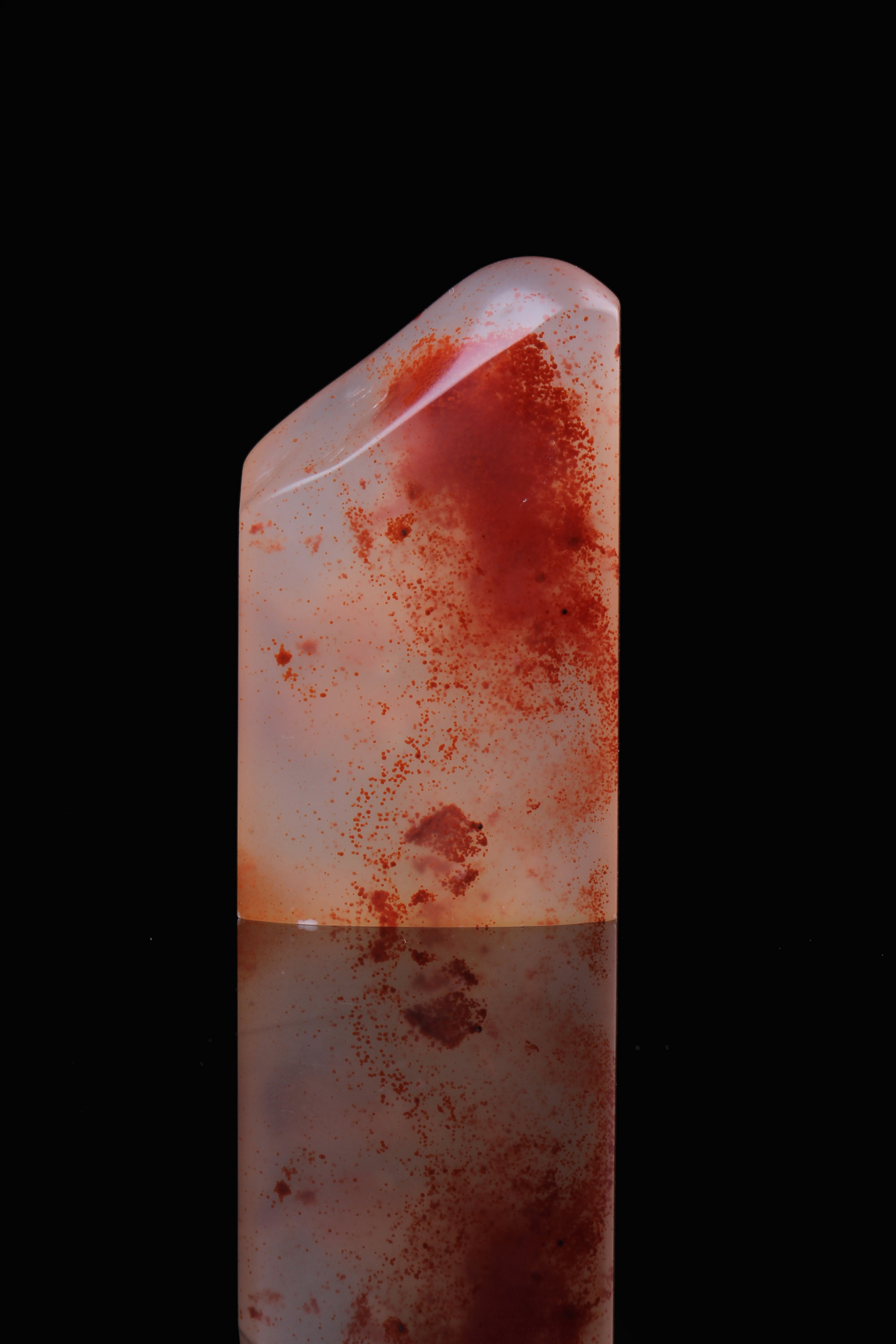 b1607002寿山水洞桃花石椭圆素章