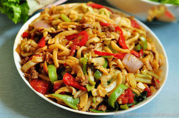 【千府原始抓饭】二节子炒面