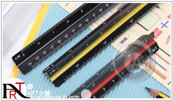 (art)德国m r 黑色三棱比例尺30cm 单支