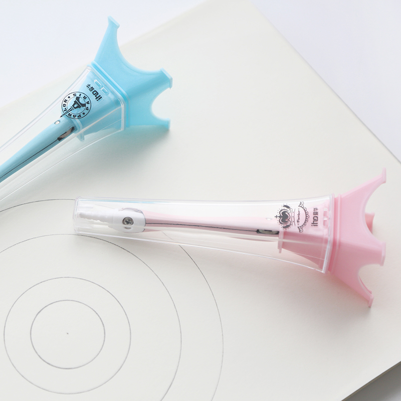 三年二班●创意立体铁塔造型糖果色圆规 可带盖学生绘图制图圆规