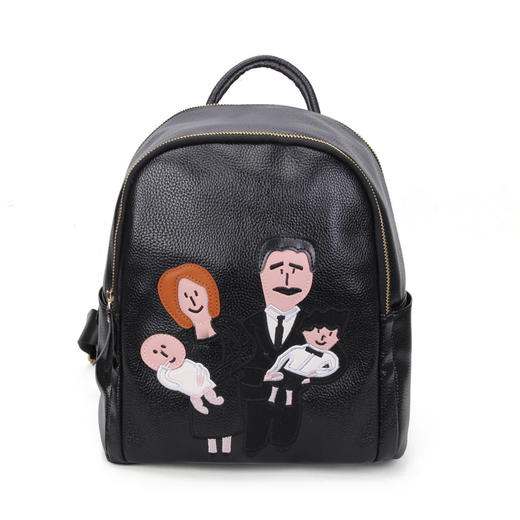 【双肩包】绣花双肩背包学院风 中学生书包 PU配旅行背包 商品图0