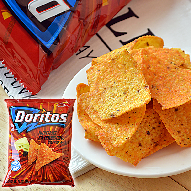 台湾进口零食 doritos 多力多滋辣鸡玉米片薯片芝士味65g膨化食品