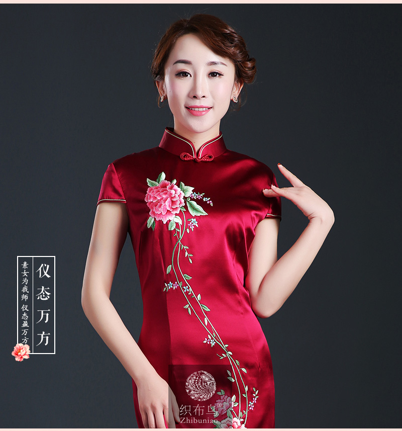 花团锦簇高端定制苏绣旗袍,手工刺绣,重磅真丝,高档精品lk