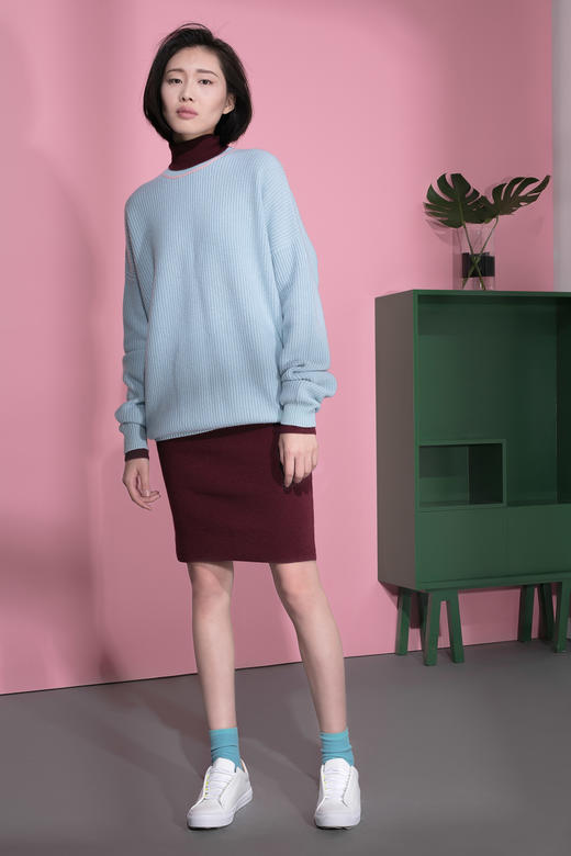 米拉诺-高领修身螺纹连衣裙 商品图3