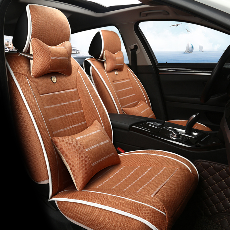 亚麻汽车坐垫 四季通用座垫 车垫套 四季垫 专用座套全包夏季新款