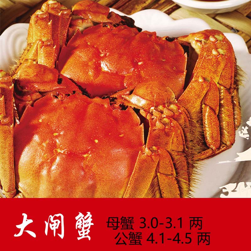 女山湖金蟹皇大闸蟹超值10只装(公蟹4.1-4.5两,母蟹3.0-3.1两)