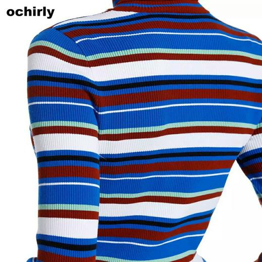 ochirly欧时力2016新女秋装撞色条纹高领针织套头衫1HJ3037570吊牌价539折后价485【待调整】 商品图4
