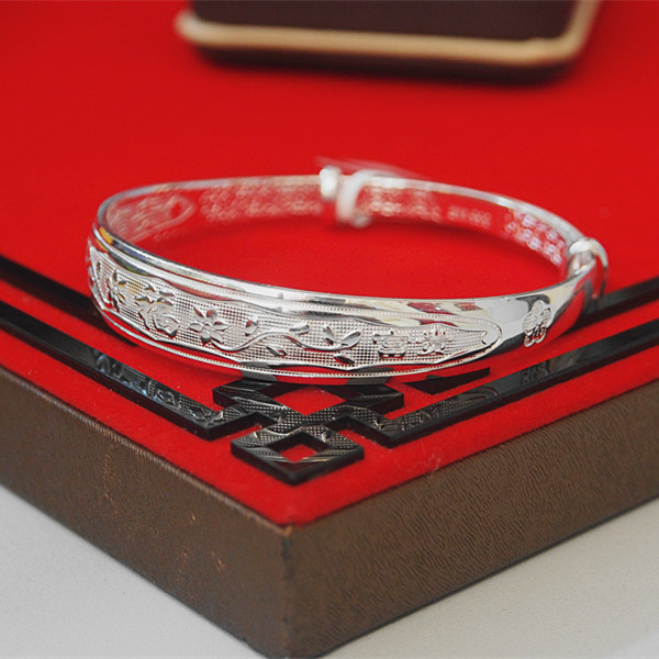 湘智金行s999富贵花开福手镯