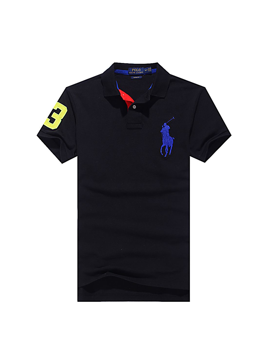 ralph lauren 拉尔夫·劳伦 custom fit 男士纯棉黑色大马标带数字