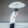 女式长柄素色晴雨伞，素色纯净优雅风，手动开关 商品缩略图1