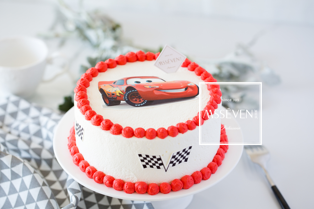 闪电麦昆--糯米纸打印蛋糕